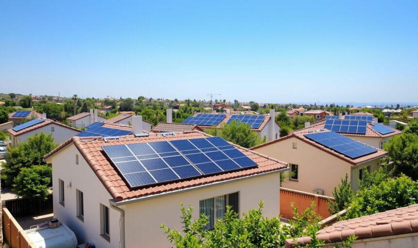 {"prompt":"A sunlit suburban neighborhood in Anjar showcasing rooftops outfitted with sleek, modern solar panels. The clear blue sky casts bright light, highlighting the dark, reflective surfaces of the photovoltaic cells neatly arranged on traditional homes. Lush greenery surrounds the houses, symbolizing eco-friendly energy practices amid a peaceful community setting.nnResidential Solar Panels in Anjar","originalPrompt":"Residential Solar Panels in Anjar","width":1704,"height":960,"seed":10293,"model":"flux","enhance":true,"nologo":true,"negative_prompt":"worst quality, blurry","nofeed":false,"safe":true,"quality":"medium","image":[],"isMature":false,"isChild":false}