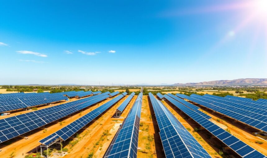 {"prompt":"A vibrant aerial view of expansive solar panel installations managed by Radiant Greens in the sunny, open landscape of Anjar, featuring rows of sleek photovoltaic modules gleaming under bright blue skies, surrounded by lush greenery and distant hills, captured in sharp, realistic detail with warm natural lighting emphasizing sustainability and clean energy innovation.nnSolar Projects by Radiant Greens in Anjar","originalPrompt":"Solar Projects by Radiant Greens in Anjar","width":1704,"height":960,"seed":298228,"model":"flux","enhance":true,"nologo":true,"negative_prompt":"worst quality, blurry","nofeed":false,"safe":true,"quality":"medium","image":[],"isMature":false,"isChild":false}
