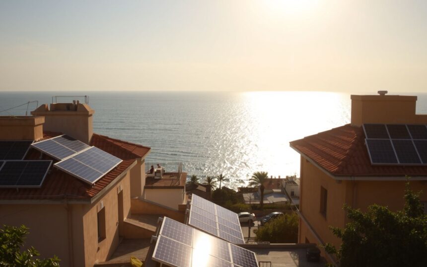 {"prompt":"Explore the benefits of adopting solar energy in Mandvi, showcasing a vibrant coastal town bathed in golden sunlight with rooftops adorned by gleaming solar panels. Picture the bright blue sky meeting the serene sea, emphasizing eco-friendly living through renewable energy. The scene conveys a hopeful and sustainable future, highlighting the local community's shift towards clean, cost-effective solar power amidst a backdrop of traditional architecture and lush greenery.nnWhy Switch to Solar in Mandvi","originalPrompt":"Why Switch to Solar in Mandvi","width":1704,"height":960,"seed":324020,"model":"flux","enhance":true,"nologo":true,"negative_prompt":"worst quality, blurry","nofeed":false,"safe":true,"quality":"medium","image":[],"isMature":false,"isChild":false}